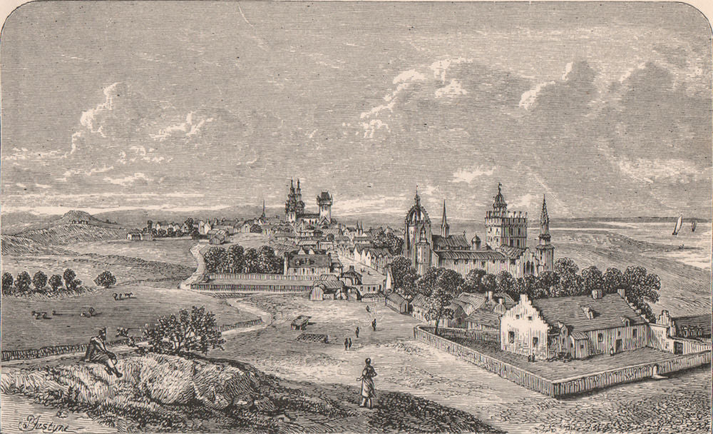 OLD ABERDEEN. View in 1693 from Slezer's Theatrum Scotice. Scotland 1885 print